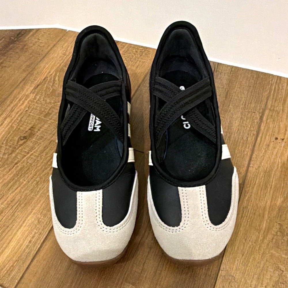 adidas Barreda Mary Jane  Cloudfoam Slip-On Sneakerina Black Gray HQ7401